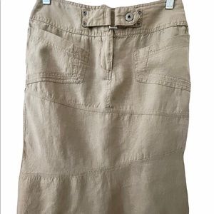 Khaki Colored Linen Skirt